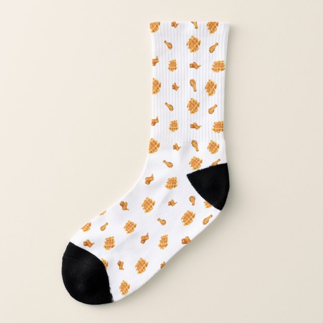 Fried Chicken and Waffles Pattern Socks (Left Outside)