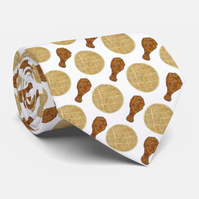 Fried Chicken and Waffles Southern Soul Food Neck Tie (Rolled)