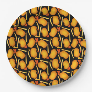 Fried Chicken Bites And Potato Fries Paper Plates