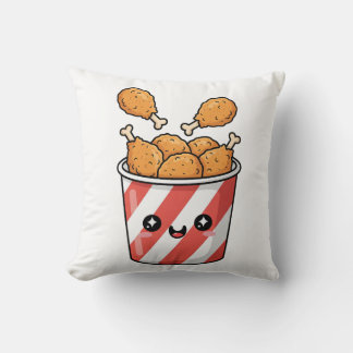 Fried Chicken Bucket Throw Pillow