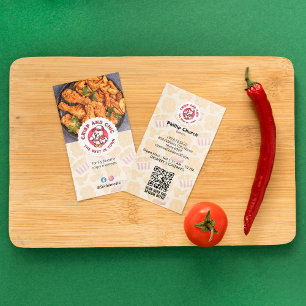 Fried Chicken Business Modern Bright Barcode Card