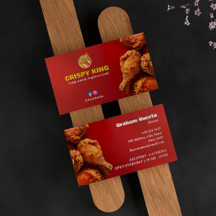 Fried Chicken Business Modern Bright Red Card