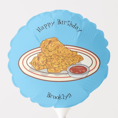 Fried chicken cartoon illustration balloon