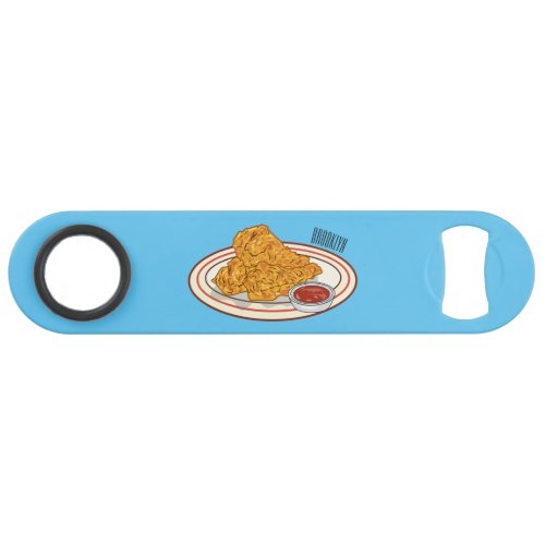 Fried chicken cartoon illustration bar key