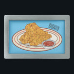 Fried chicken cartoon illustration belt buckle<br><div class="desc">Fried chicken cartoon illustration</div>