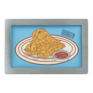 Fried chicken cartoon illustration belt buckle