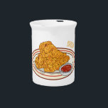 Fried chicken cartoon illustration beverage pitcher<br><div class="desc">Fried chicken cartoon illustration</div>