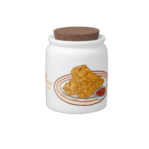 Fried chicken cartoon illustration candy jar