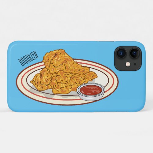 Fried chicken cartoon illustration iPhone 11 case