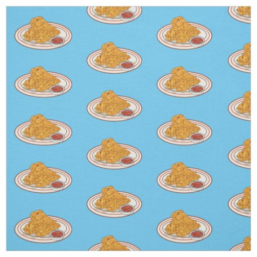 Fried chicken cartoon illustration fabric