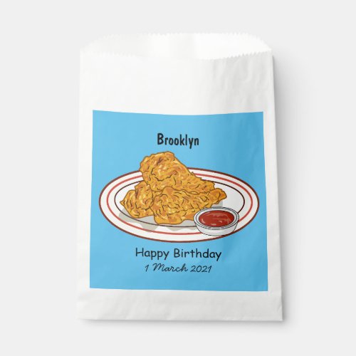 Fried chicken cartoon illustration favor bag