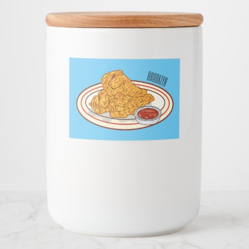 Fried chicken cartoon illustration food label