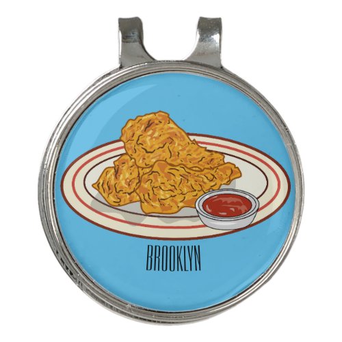 Fried chicken cartoon illustration golf hat clip