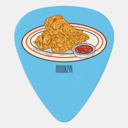 Fried chicken cartoon illustration guitar pick