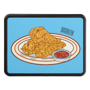 Fried chicken cartoon illustration hitch cover
