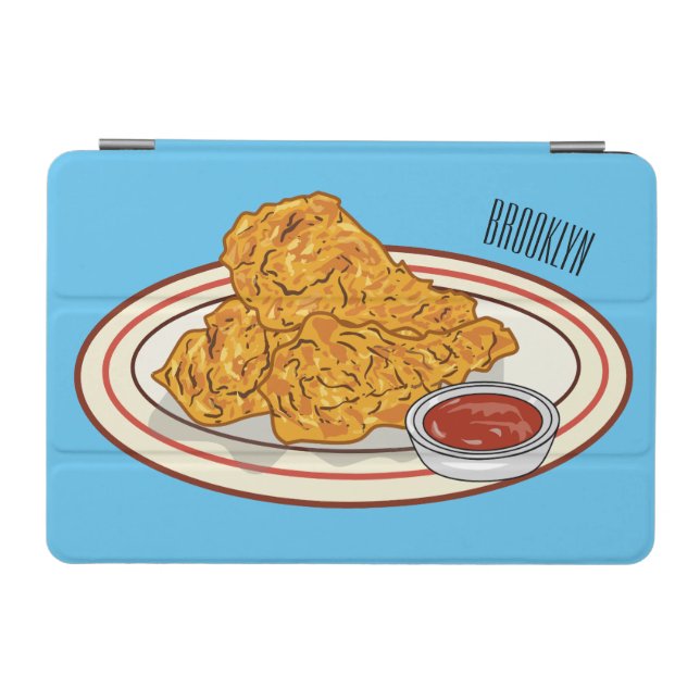 Fried chicken cartoon illustration iPad mini cover (Horizontal)