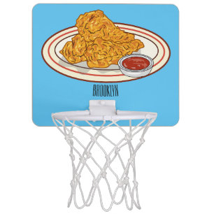 Fried chicken cartoon illustration mini basketball hoop