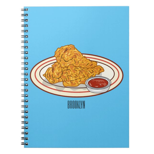 Fried chicken cartoon illustration notebook (Front)