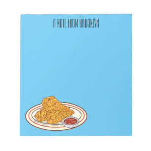 Fried chicken cartoon illustration notepad