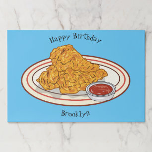 Fried chicken cartoon illustration paper pad