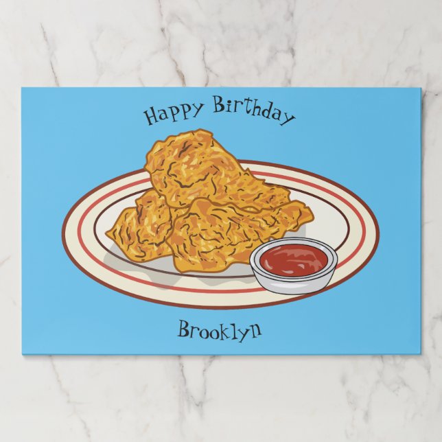 Fried chicken cartoon illustration paper pad (Front)