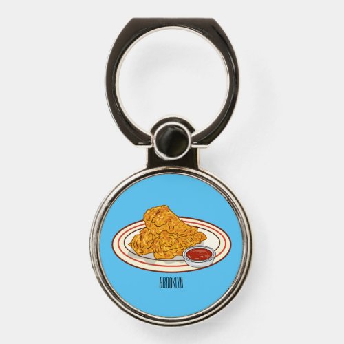 Fried chicken cartoon illustration phone ring stand