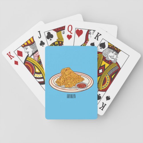 Fried chicken cartoon illustration playing cards