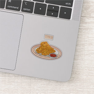 Fried chicken cartoon illustration sticker
