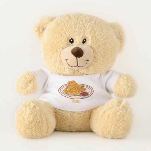 Fried chicken cartoon illustration teddy bear