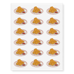 Fried chicken cartoon illustration temporary tattoos