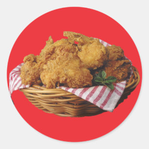 Fried Chicken Classic Round Sticker