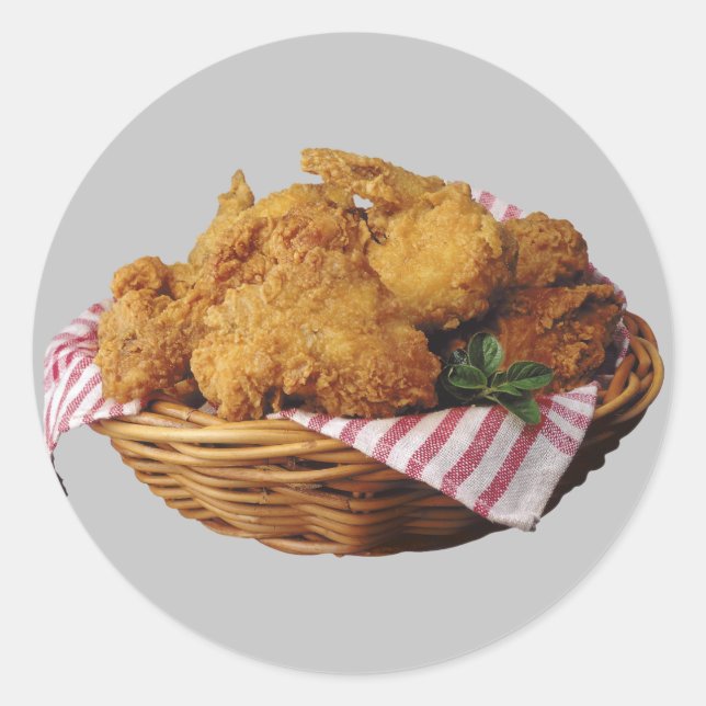 Fried Chicken Classic Round Sticker (Front)