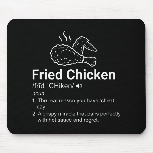 Fried Chicken Definition Funny Dictionary Noun Foo Mouse Pad (Front)