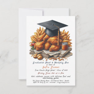 Fried Chicken Graduation Party Celebration Invitation