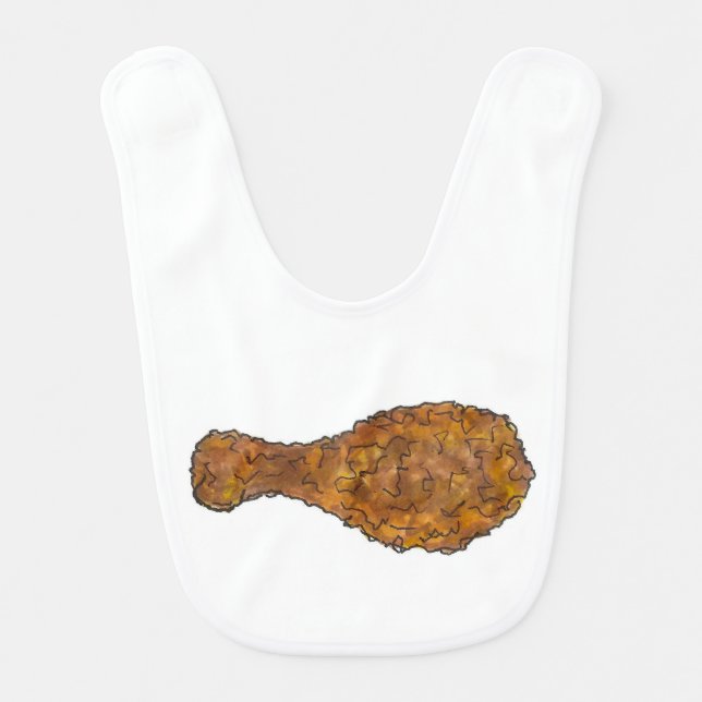 Fried Chicken Leg Drumstick Soul Food Baby Bib (Front)
