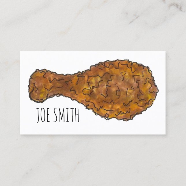 Fried Chicken Leg Drumstick Soul Food Foodie Chef Business Card (Front)