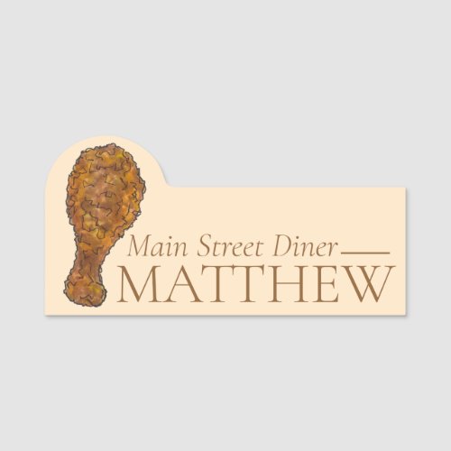 Fried Chicken Leg Drumstick Southern Soul Food Name Tag