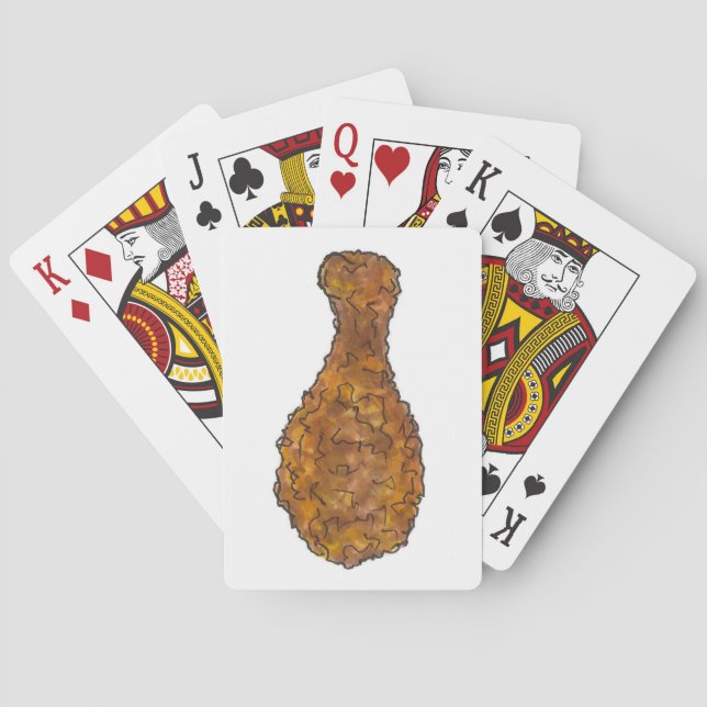 Fried Chicken Leg Drumstick Southern Soul Food Poker Cards (Back)