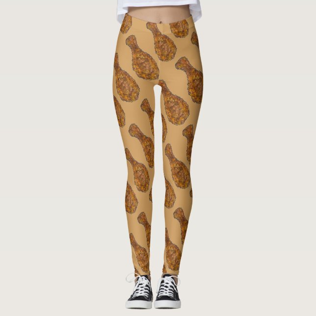 Fried Chicken Leg Drumsticks Cooking Food Leggings (Front)