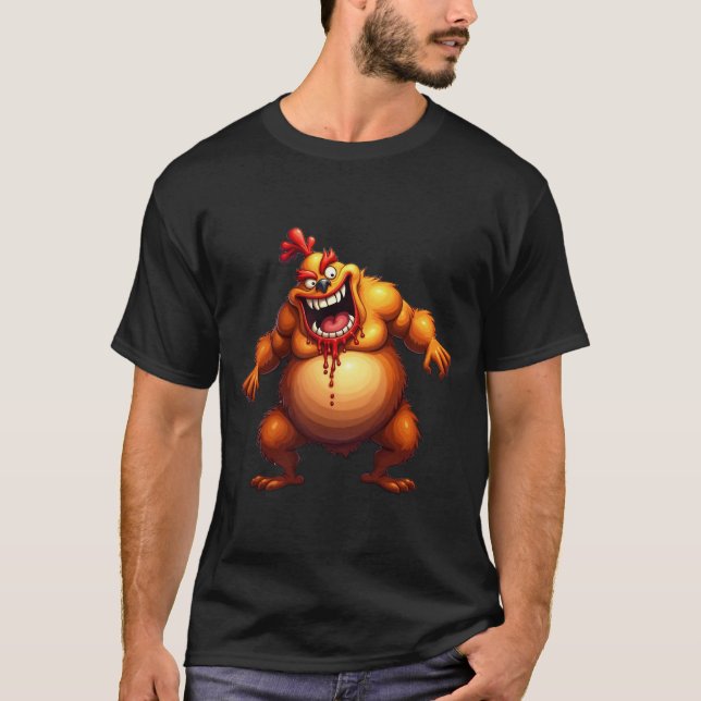 FRIED CHICKEN MONSTER Summer Vacation Fashion T-Shirt (Front)