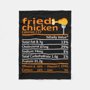 Fried Chicken Nutrition Food Facts Thanksgiving Fu Fleece Blanket