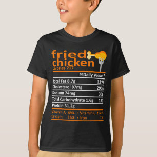 Fried Chicken Nutrition Food Facts Thanksgiving Fu T-Shirt