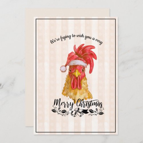 Fried Chicken Pun Funny Merry Christmas Holiday Card