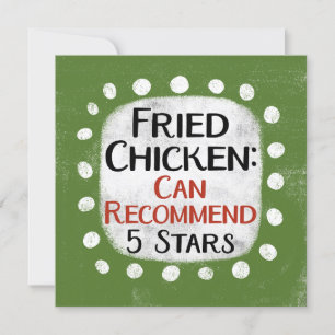 Fried Chicken Review 5 Stars Greeting Card