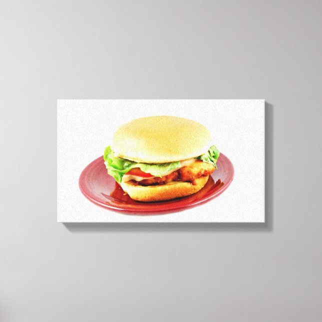 Fried Chicken Sandwich Canvas Print (Front)