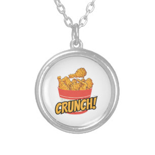 Fried-chicken Silver Plated Necklace