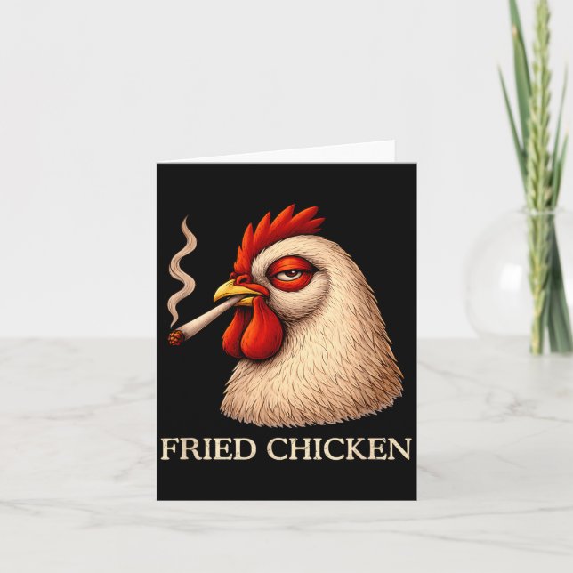 Fried Chicken Smoking Joint Funny Weed Lover  Card (Front)