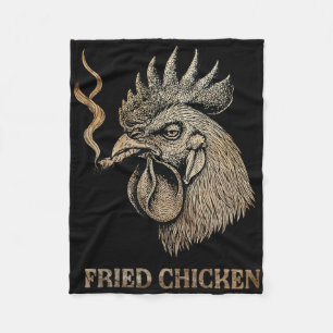 Fried Chicken Smoking Weed Stoner Fleece Blanket
