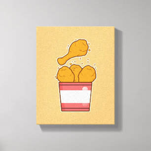 Fried Chicken With Bucket Canvas Print