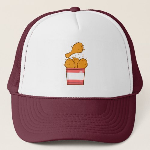 Fried Chicken With Bucket Trucker Hat